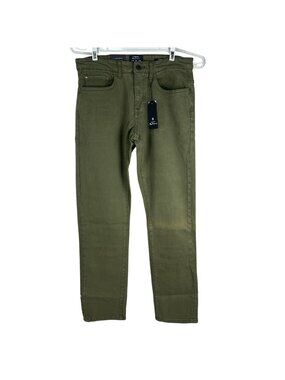 Ben Sherman Mens Straight Fit Olive Jeans 31W 34L Stretch Durable Casual